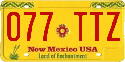 NM license plate 077TTZ