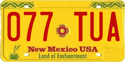 NM license plate 077TUA
