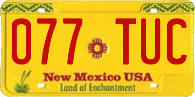 NM license plate 077TUC