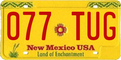 NM license plate 077TUG