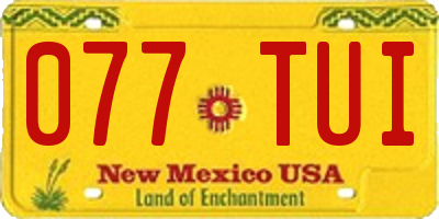 NM license plate 077TUI
