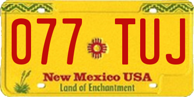 NM license plate 077TUJ