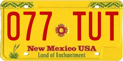 NM license plate 077TUT