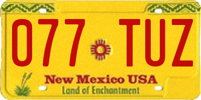 NM license plate 077TUZ