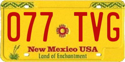 NM license plate 077TVG