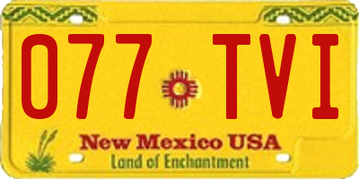 NM license plate 077TVI