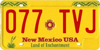 NM license plate 077TVJ