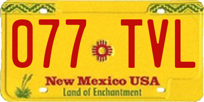 NM license plate 077TVL