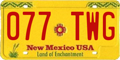 NM license plate 077TWG
