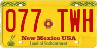 NM license plate 077TWH