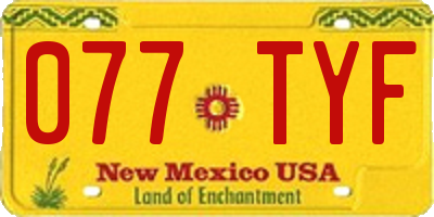 NM license plate 077TYF