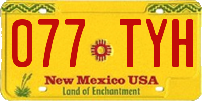 NM license plate 077TYH