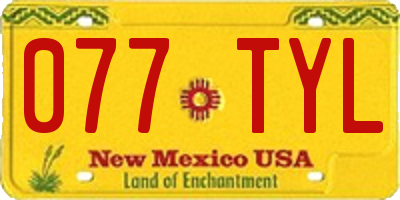 NM license plate 077TYL