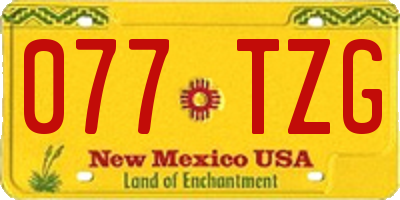 NM license plate 077TZG