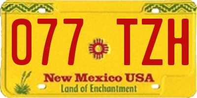 NM license plate 077TZH