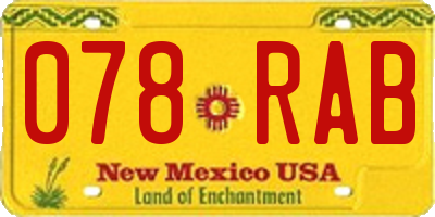 NM license plate 078RAB