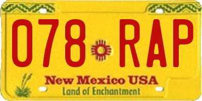 NM license plate 078RAP