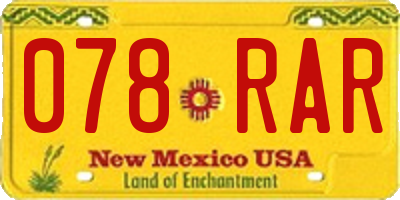 NM license plate 078RAR