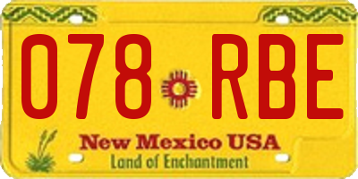 NM license plate 078RBE