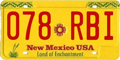 NM license plate 078RBI