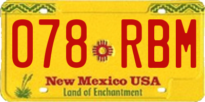 NM license plate 078RBM
