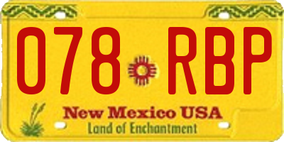 NM license plate 078RBP