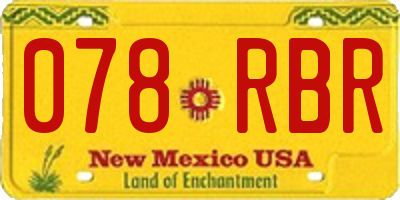 NM license plate 078RBR