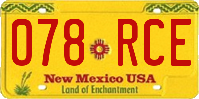NM license plate 078RCE