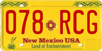 NM license plate 078RCG
