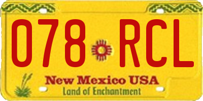 NM license plate 078RCL