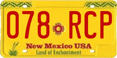 NM license plate 078RCP