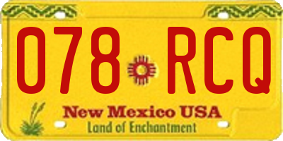 NM license plate 078RCQ