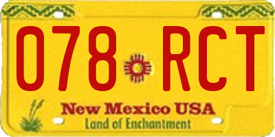 NM license plate 078RCT