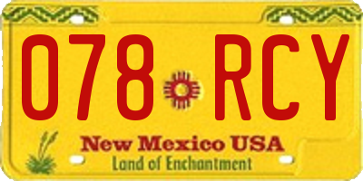 NM license plate 078RCY