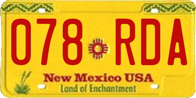 NM license plate 078RDA