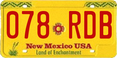 NM license plate 078RDB