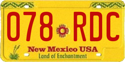 NM license plate 078RDC