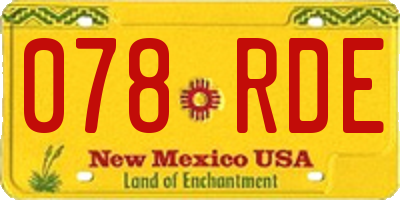 NM license plate 078RDE