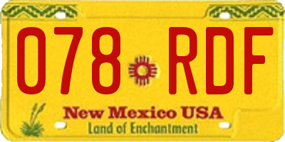 NM license plate 078RDF