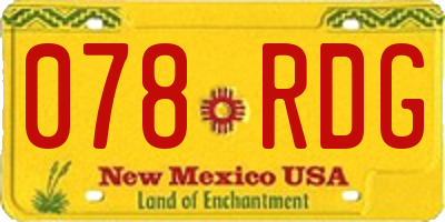 NM license plate 078RDG