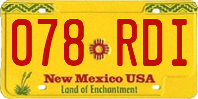 NM license plate 078RDI