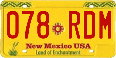 NM license plate 078RDM