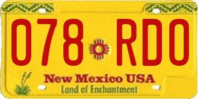 NM license plate 078RDO
