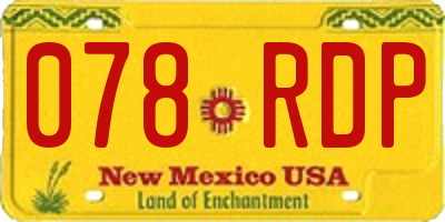 NM license plate 078RDP