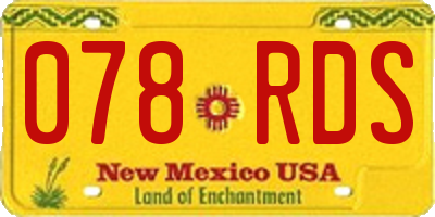 NM license plate 078RDS