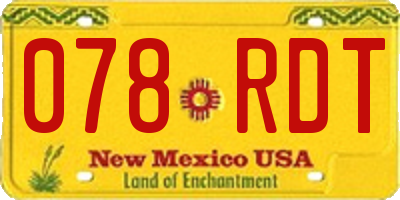 NM license plate 078RDT