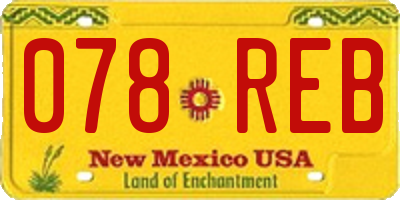 NM license plate 078REB