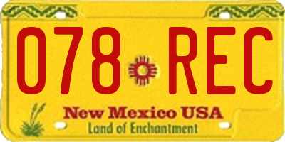 NM license plate 078REC