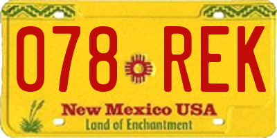 NM license plate 078REK