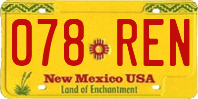 NM license plate 078REN